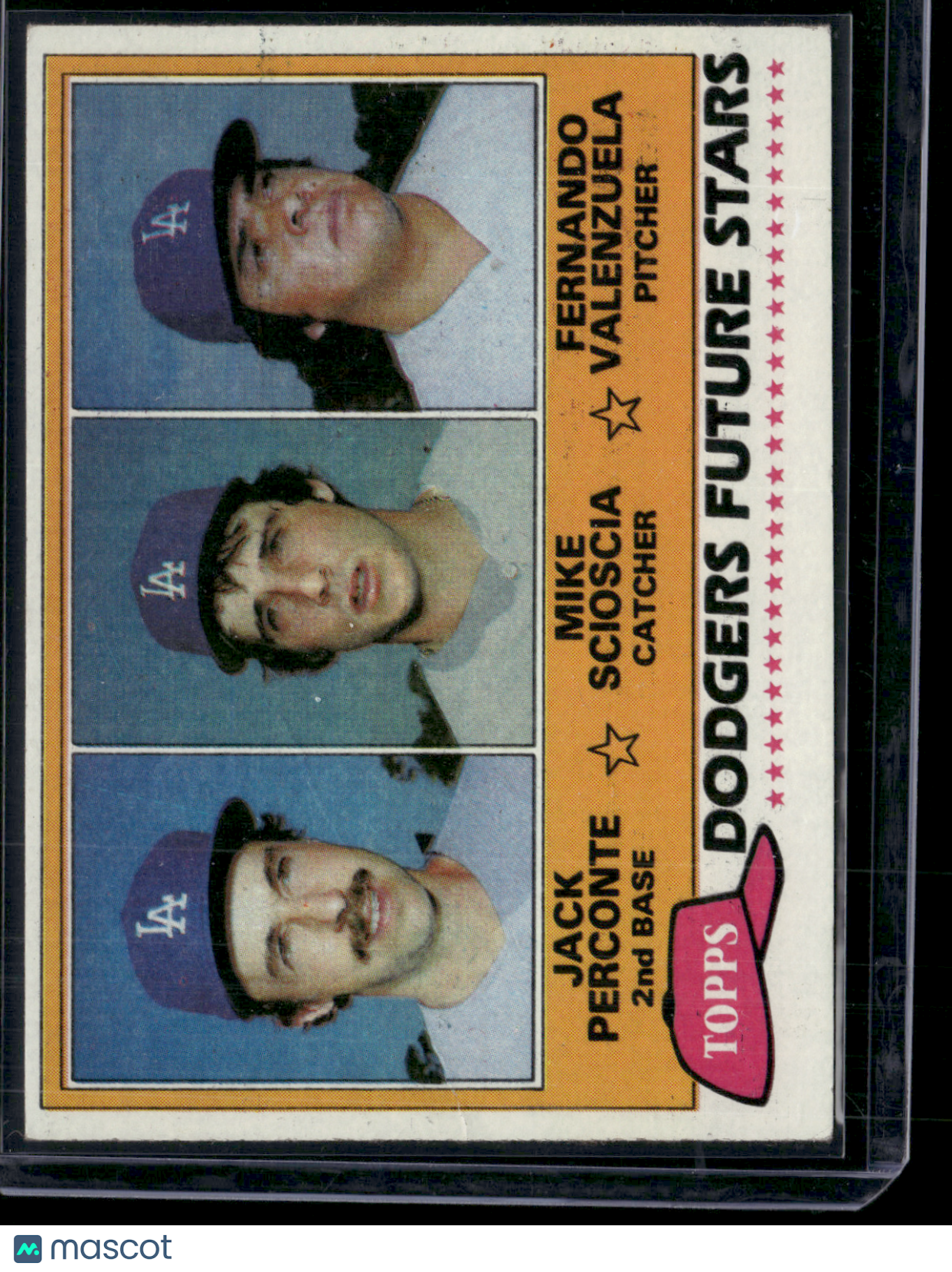 1981 Topps FERNANDO VALENZUELA/SCIOSCIA/PERCONTE #302 Dodgers Future Stars (VG)