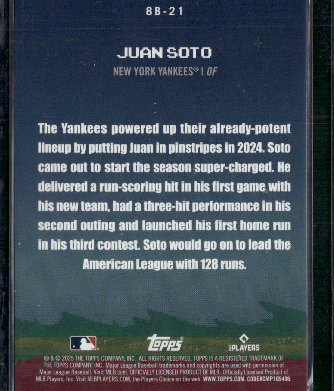2025 Topps JUAN SOTO #8B-21 8 BIT BALLERS