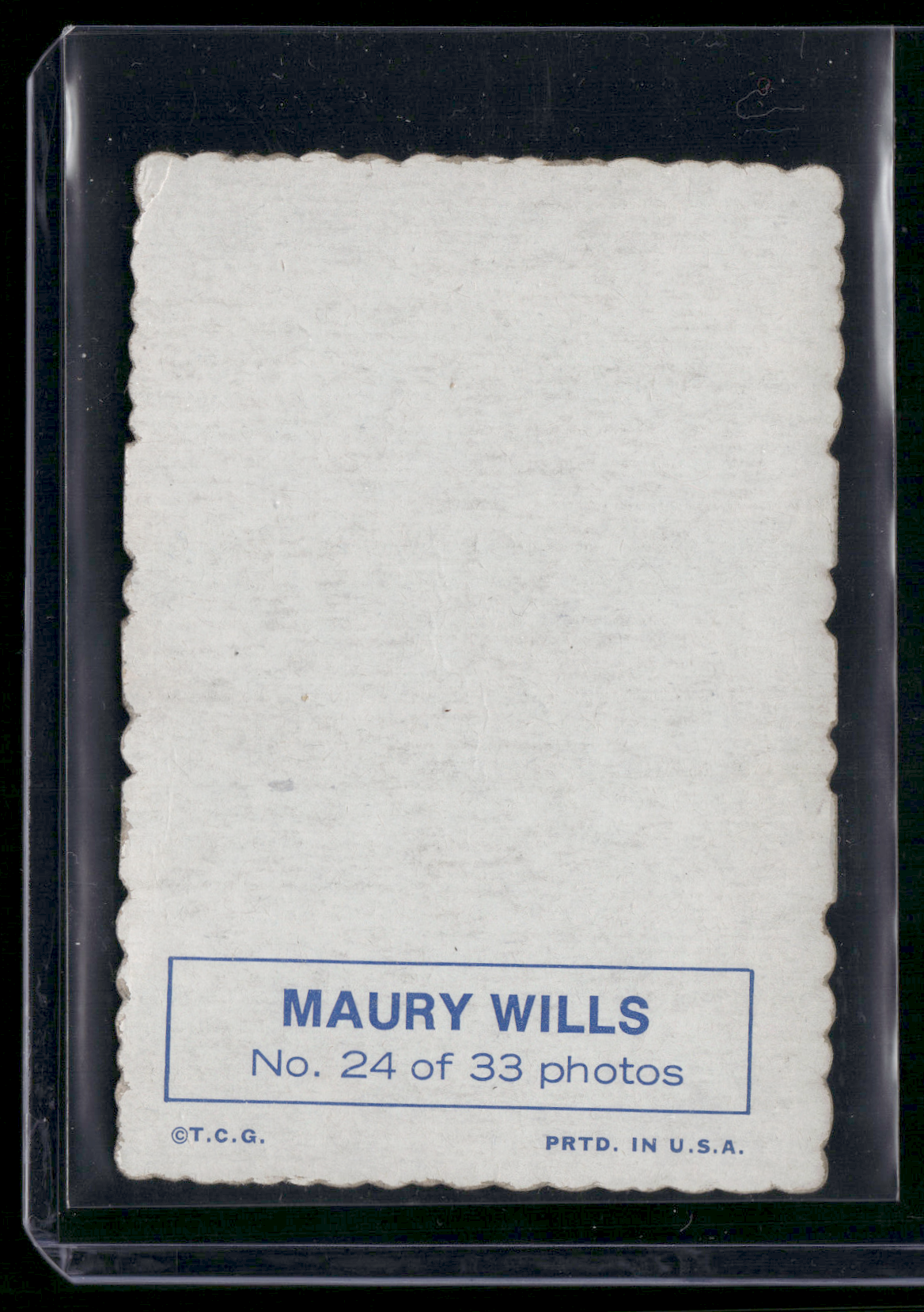 1969 Deckle MAURY WILLS #24 Surface Dent (Good)