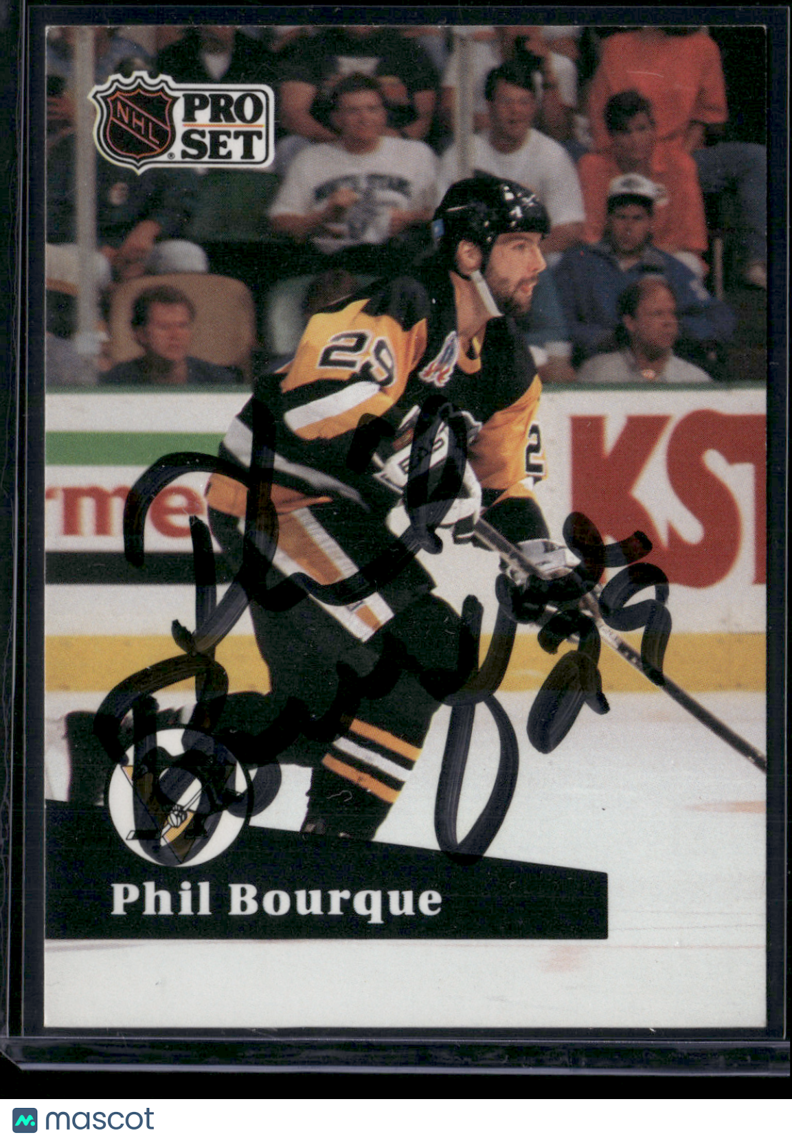1991 Pro Set PHIL BOURQUE #189 Autographed Not Authenticated (EX)