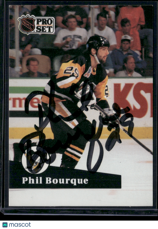 1991 Pro Set PHIL BOURQUE #189 Autographed Not Authenticated (EX)