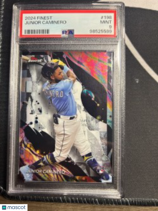 2024 Topps Finest JUNIOR CAMINERO #198 Uncommon PSA 9 Rookie RC