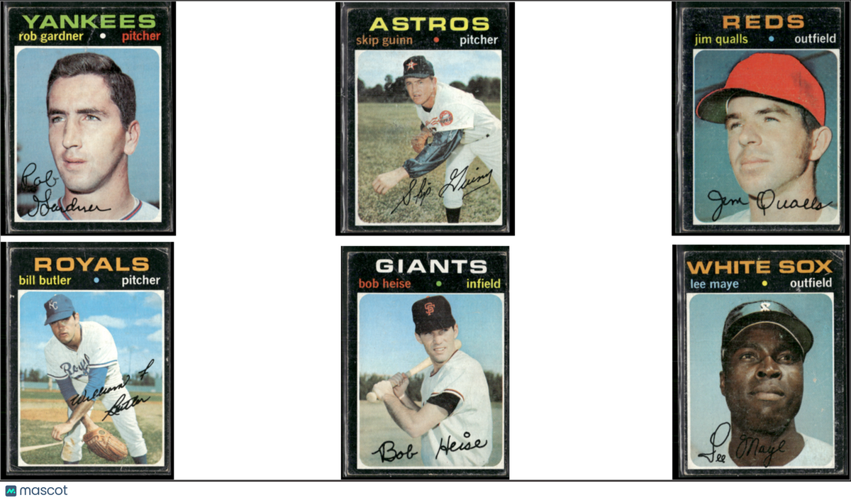 1971 Topps 6 ~ CARDLOT HIGH NUMBERS Rob Gardner/Lee Maye (Good-VG)