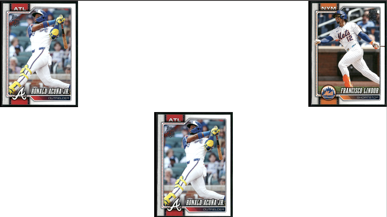 2026 Topps STARS OF MLB 7 CARDLOT Giancarlo Stanton/Ronald Acuna (NM)