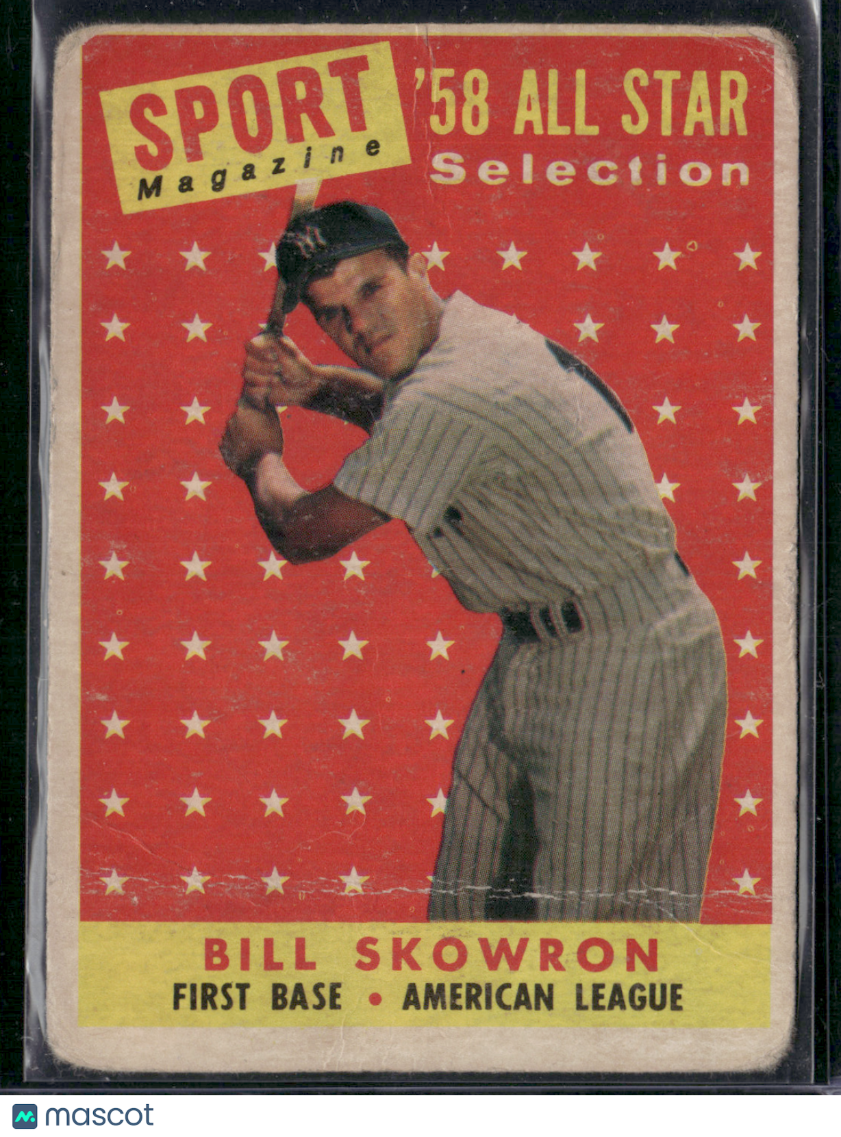 1958 Topps BILL SKOWRON #477 58 All Star Crease (Good)