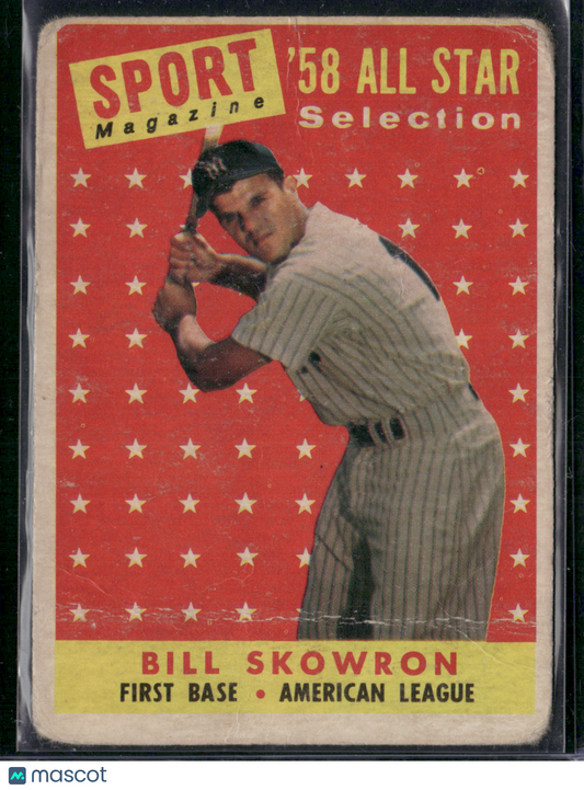 1958 Topps BILL SKOWRON #477 58 All Star Crease (Good)