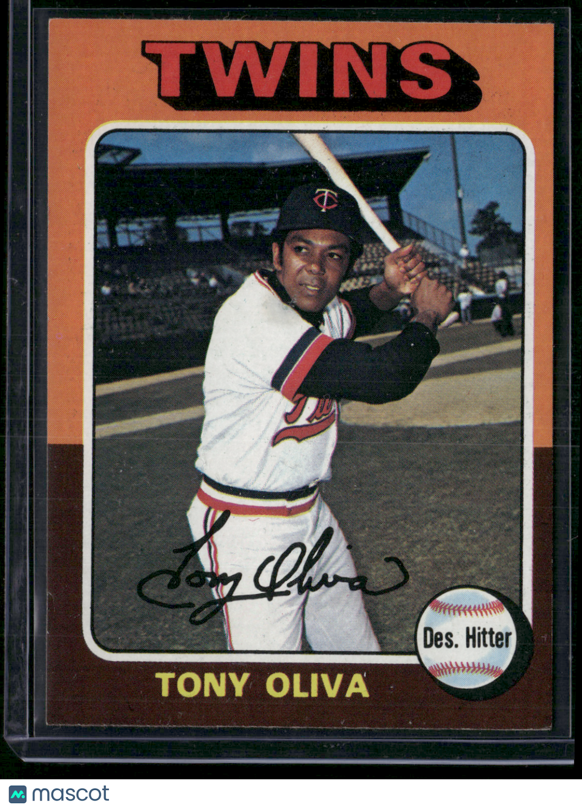 1975 Topps TONY OLIVA #325 Slight Edge Crush (EX)