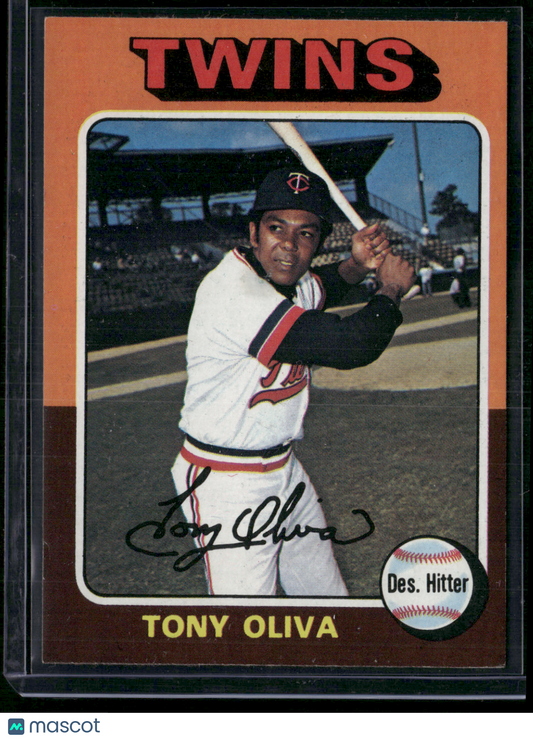 1975 Topps TONY OLIVA #325 Slight Edge Crush (EX)