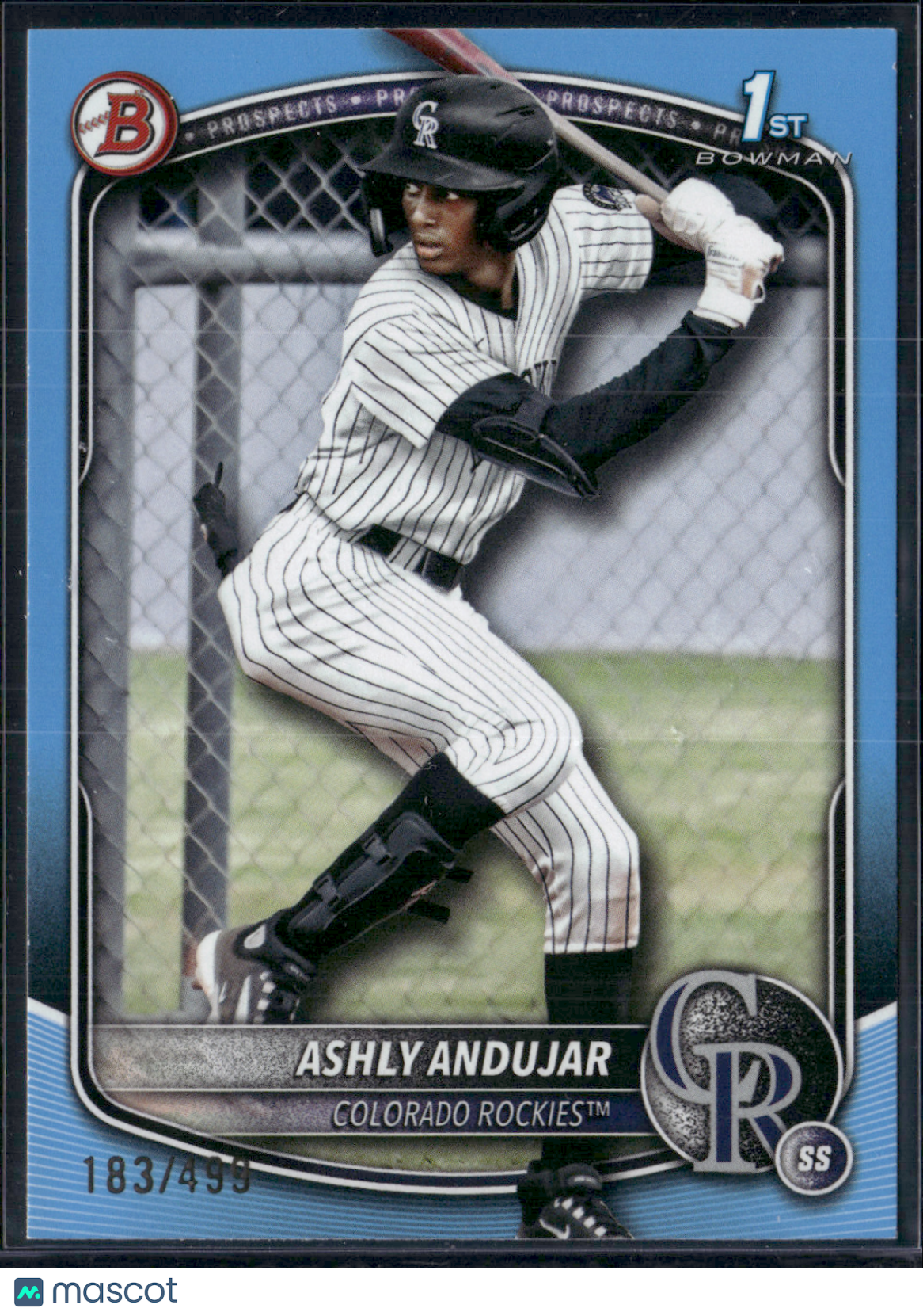 2025 Bowman ASHLY ANDUJAR 183/499 #BP-20 Sky Blue 1st Bowman