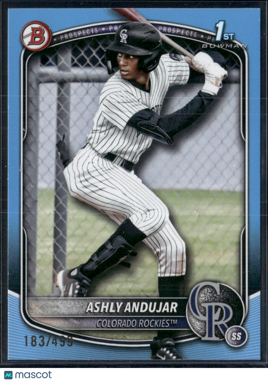 2025 Bowman ASHLY ANDUJAR 183/499 #BP-20 Sky Blue 1st Bowman