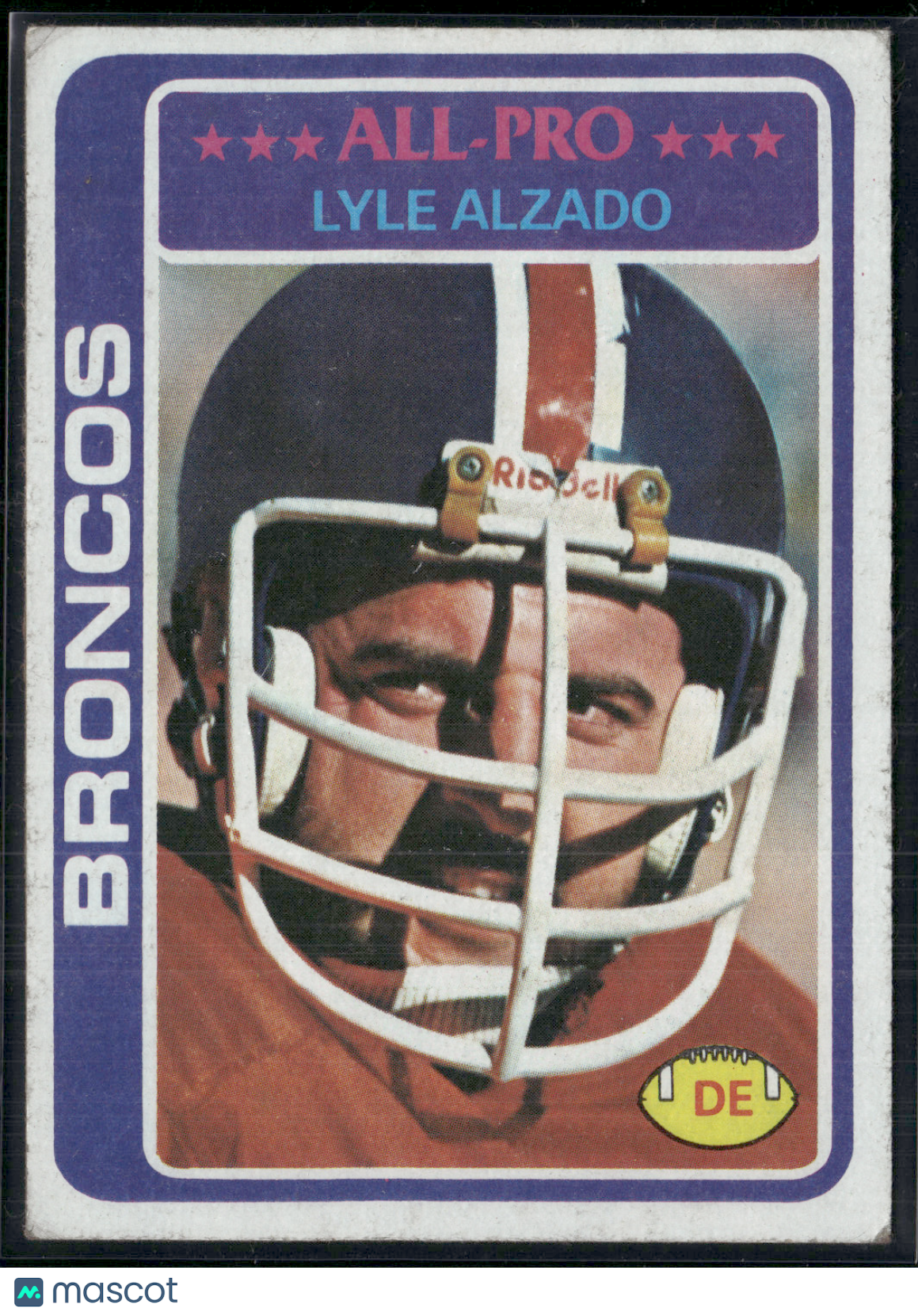 1978 Topps LYLE ALZADO #40 Stain on Back (EX)