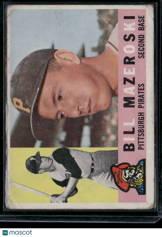 1960 Topps BILL MAZEROSKI #55 Wrinkles Creasing (Fair)