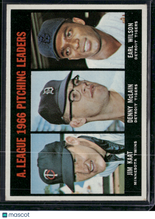 1967 Topps JIM KAAT/DENNY MCLAIN/EARL WILSON #235 1966 AL PitchingLeaders(VG/EX)
