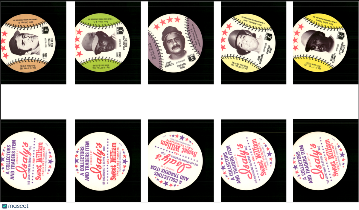 1976 Dics 10 ~ DISCLOT Fred Lynn/Larry Bowa (EX)