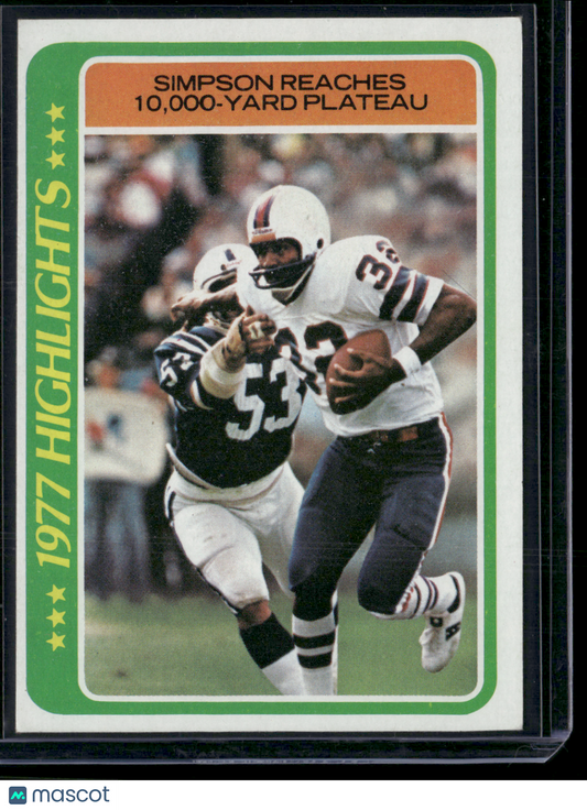 1978 Topps O.J. SIMPSON #4 77 Highlights (EX/MT)