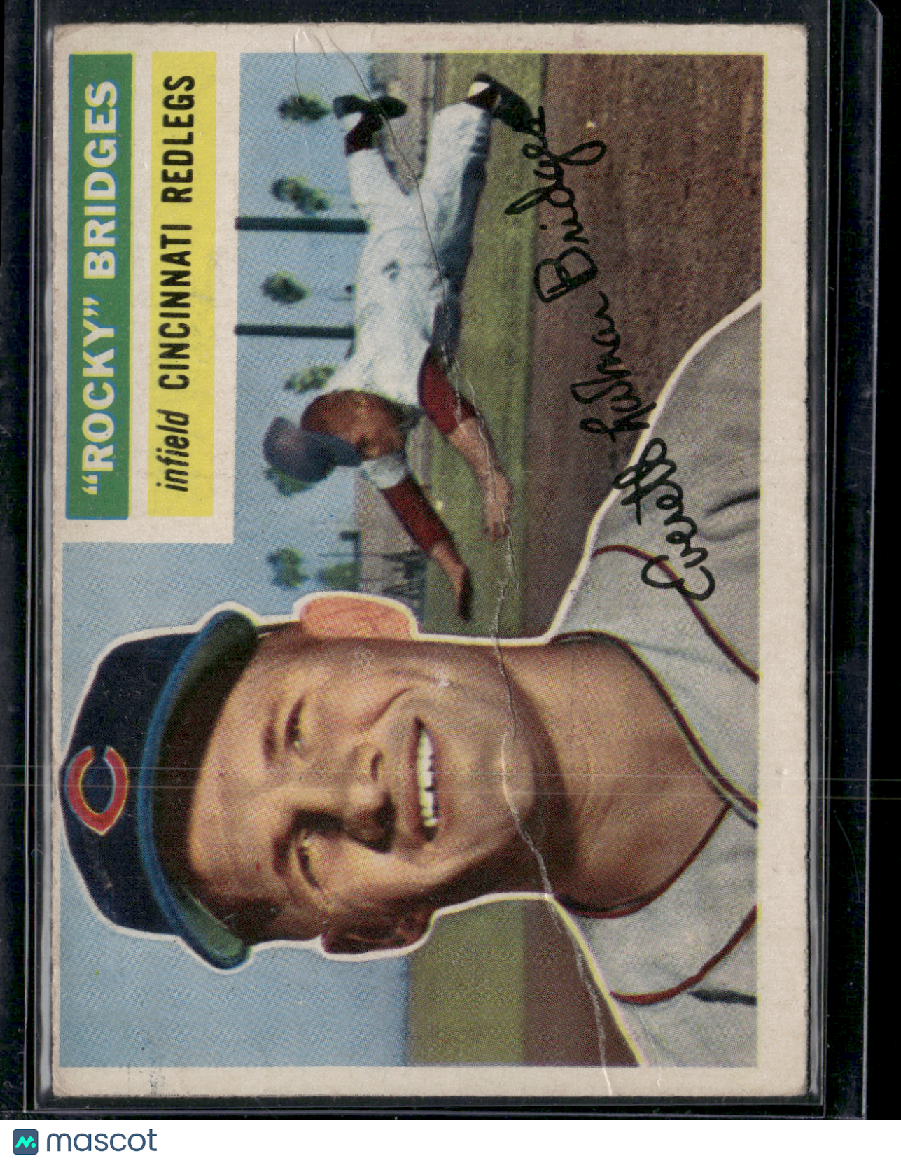 1956 Topps ROCKY BRIDGES #324 Crease