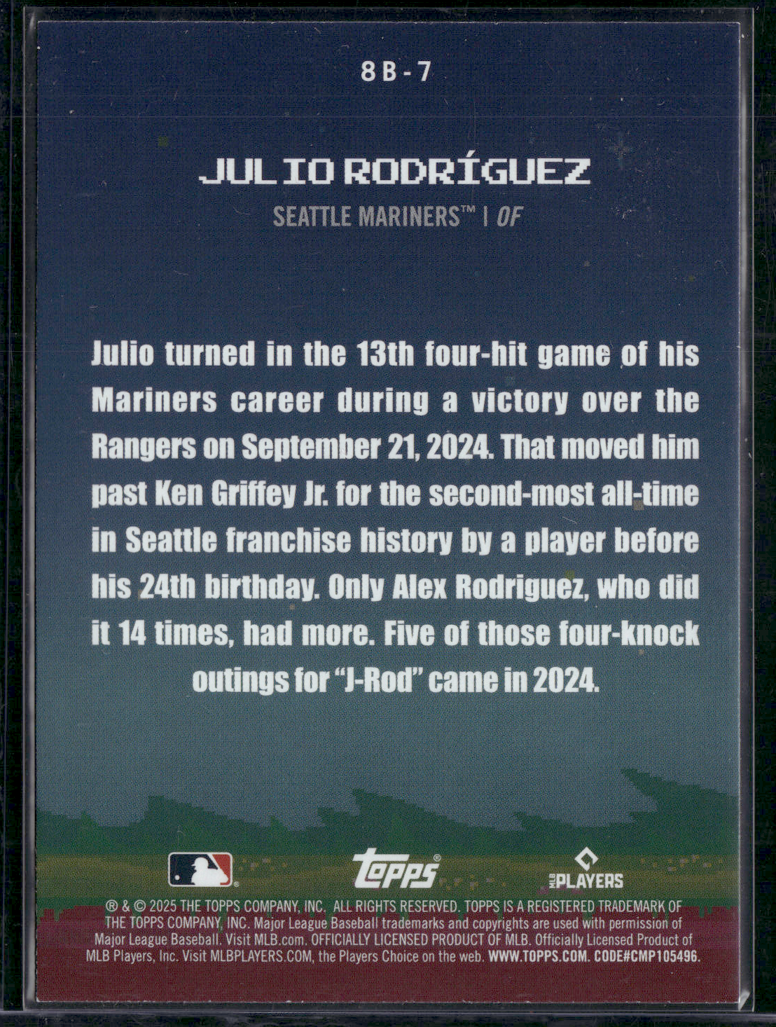 2025 Topps JULIO RODRIGUEZ #8B-7 8 BIT BALLERS