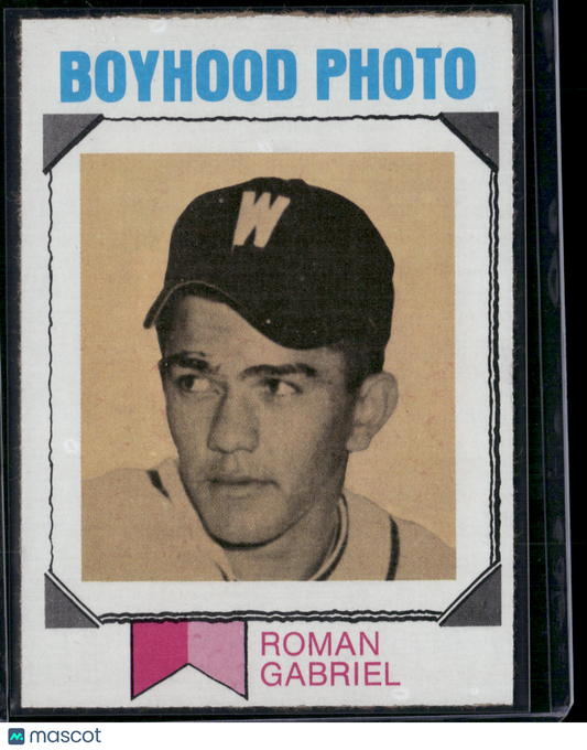 1973 Topps ROMAN GABRIEL #266 Boyhood Photo Stain on Back (VG)