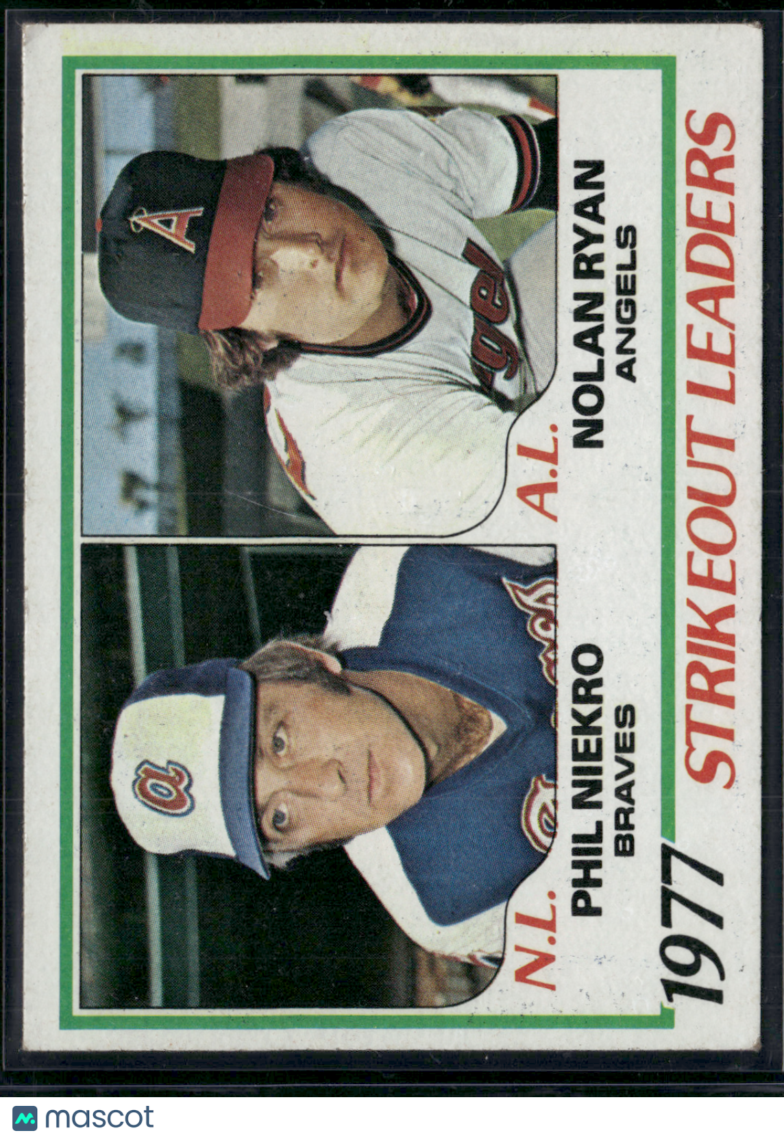 1978 Topps NOLAN RYAN/PHIL NIEKRO #206 1977 Strikeout Leaders (VG/EX-EX)