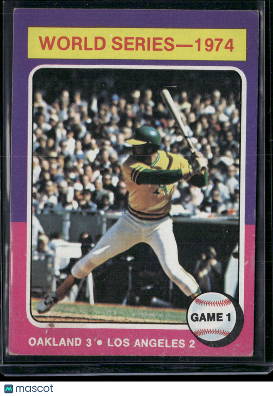1975 Topps REGGIE JACKSON #461 1974 World Series Game 1 Surface Dents (VG)