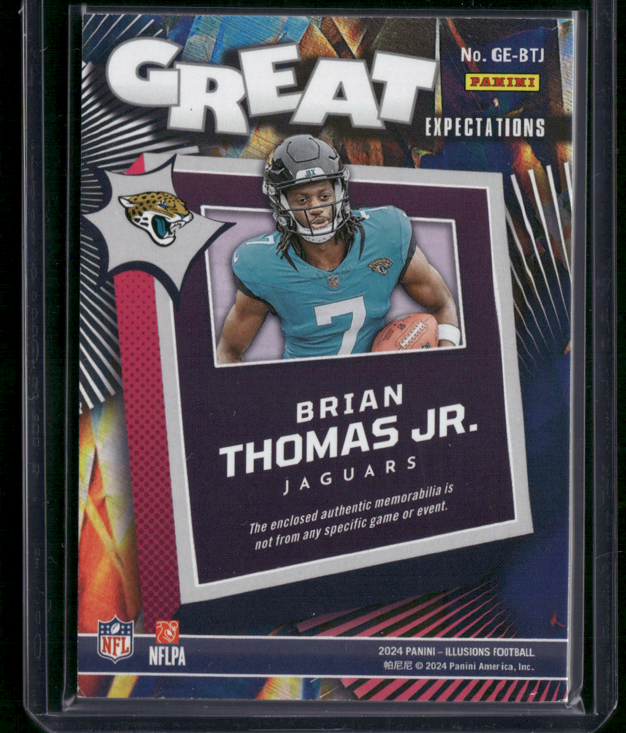2024 Illusions BRIAN THOMAS JR. #GE-BTJ Great Expectations Relic Rookie RC