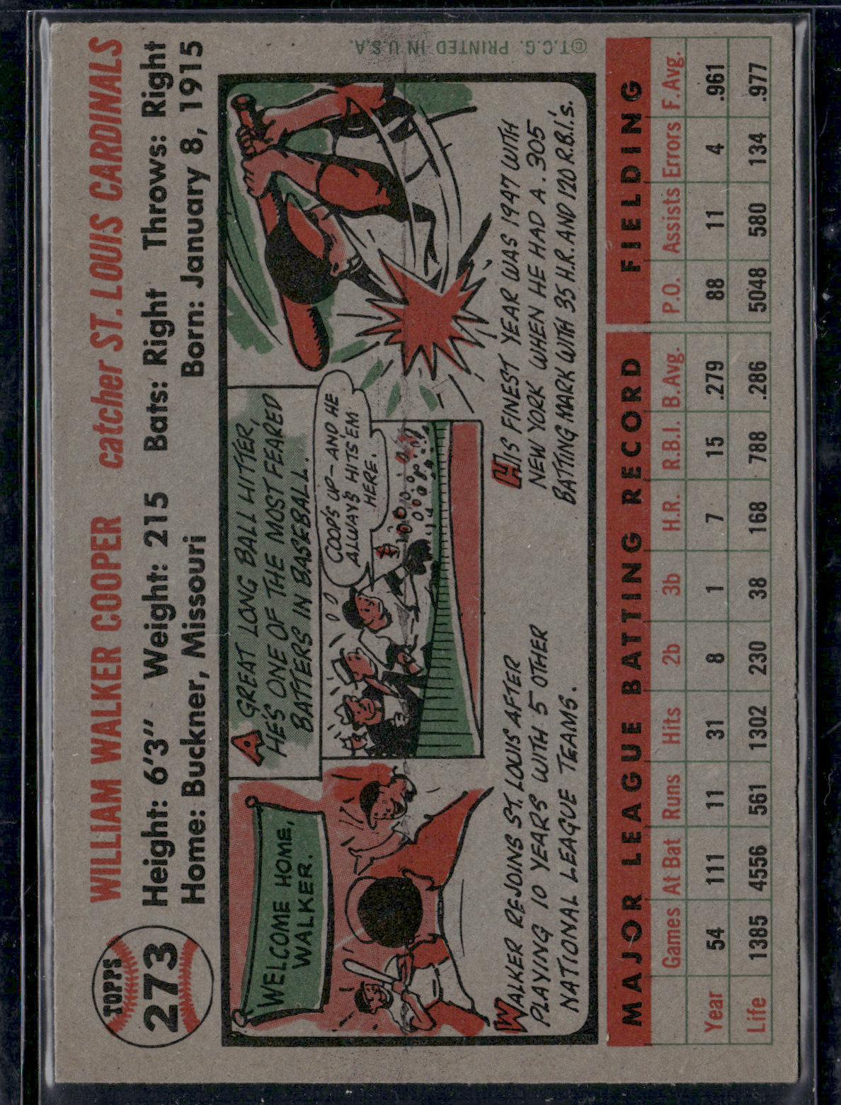 1956 Topps WALKER COOPER #273