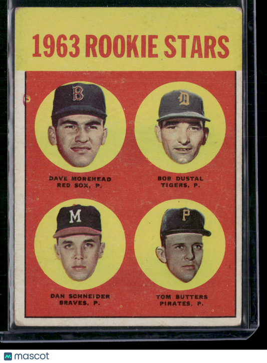 1963 Topps DAVE MOREHEAD/DUSTAL/SCHNEIDER/BUTTERS #299 1963 Rookie Stars