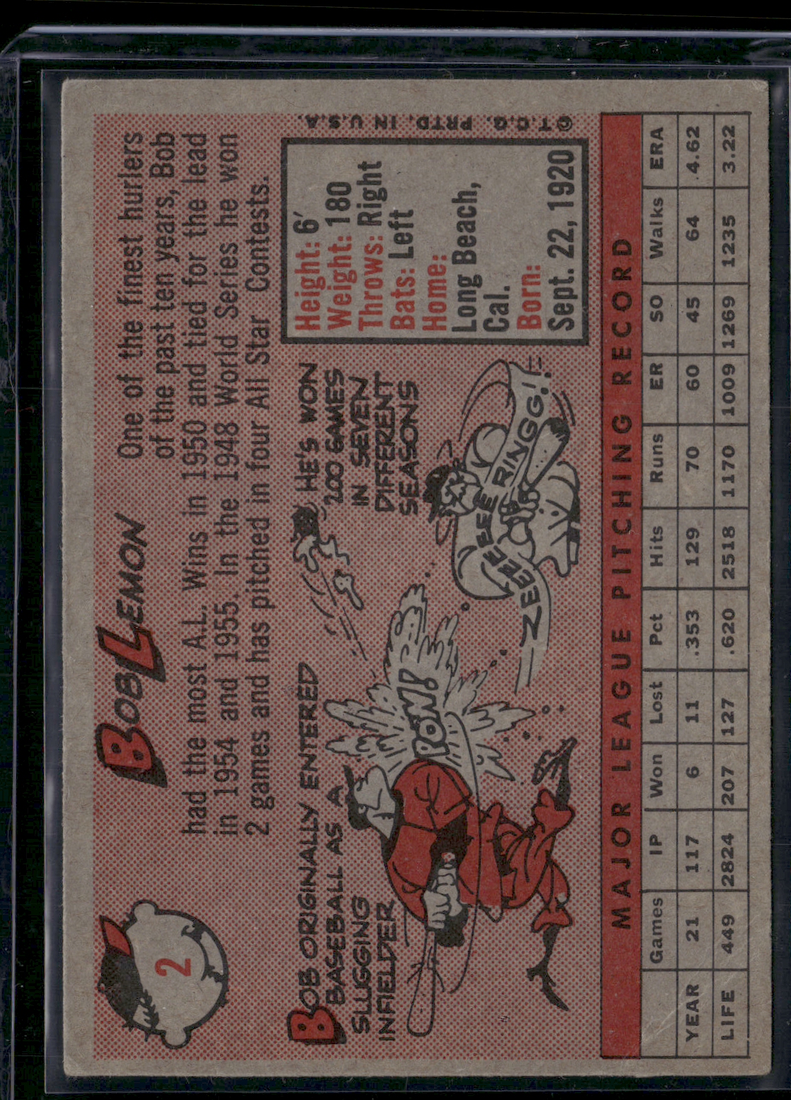 1958 Topps BOB LEMON #2