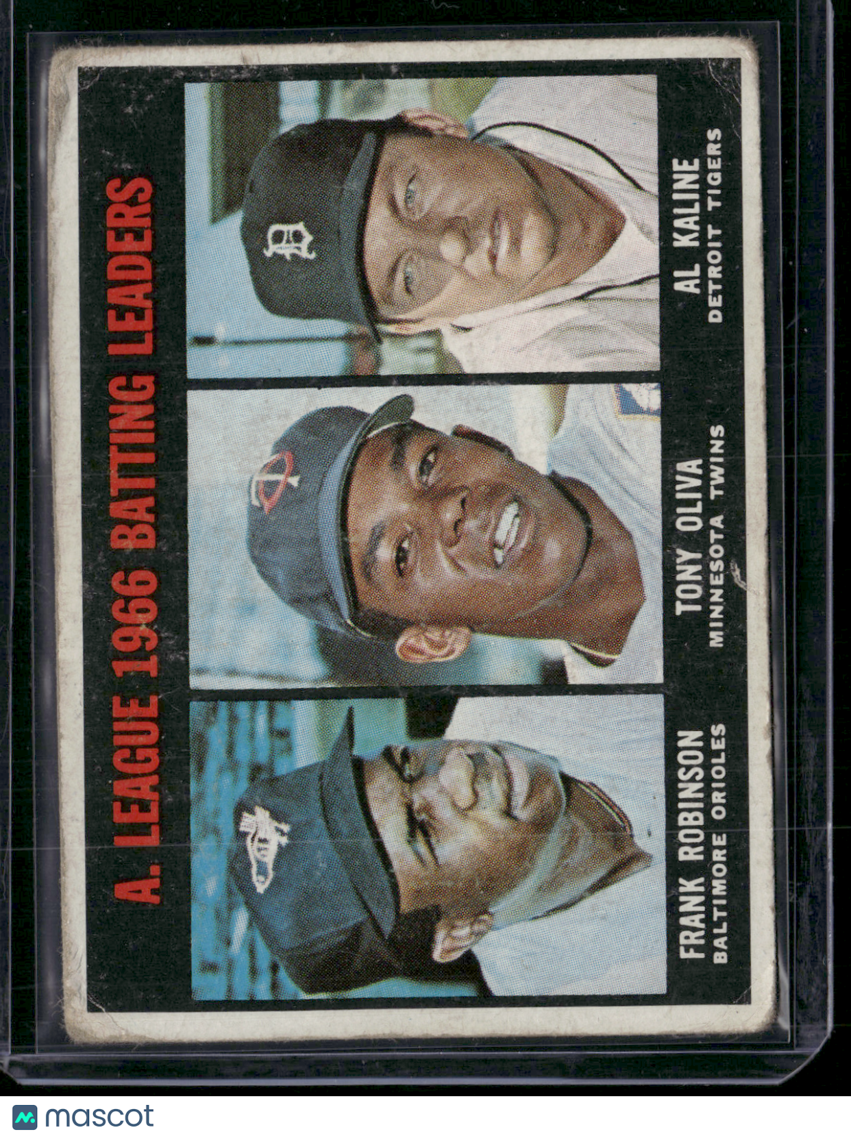 1967 Topps FRANK ROBINSON/TONY OLIVA/AL KALINE #239 1966 AL Batting Leaders (VG)