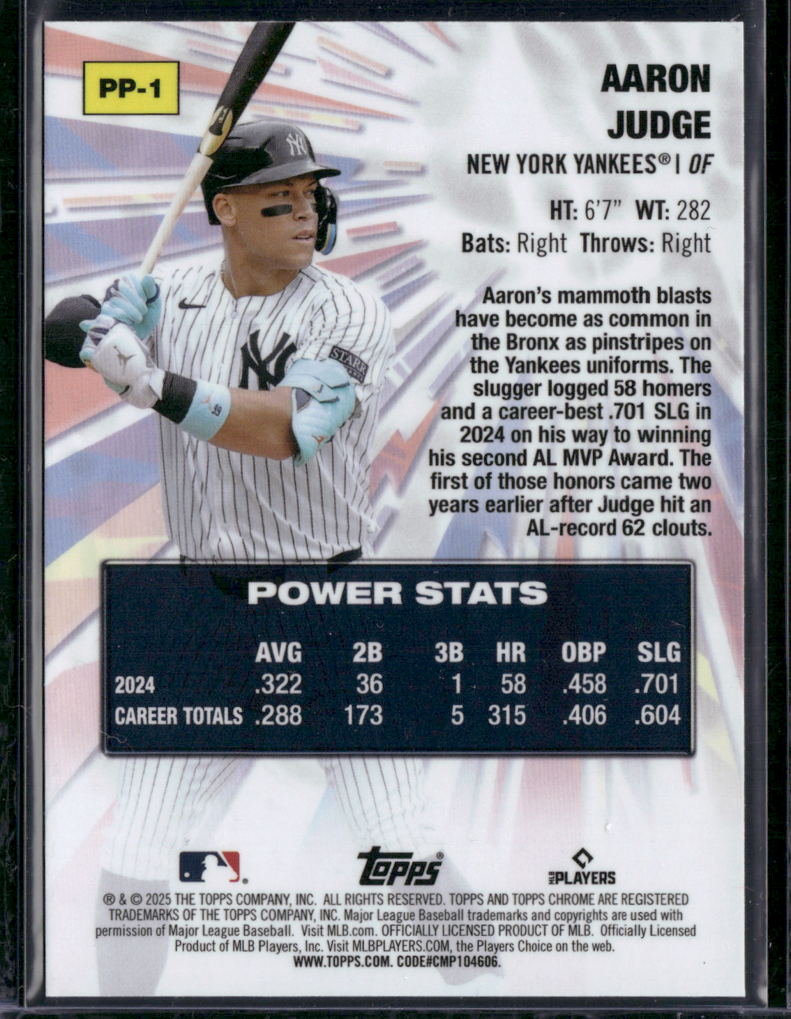 2025 Topps Chrome AARON JUDGE #PP-1 Power Players