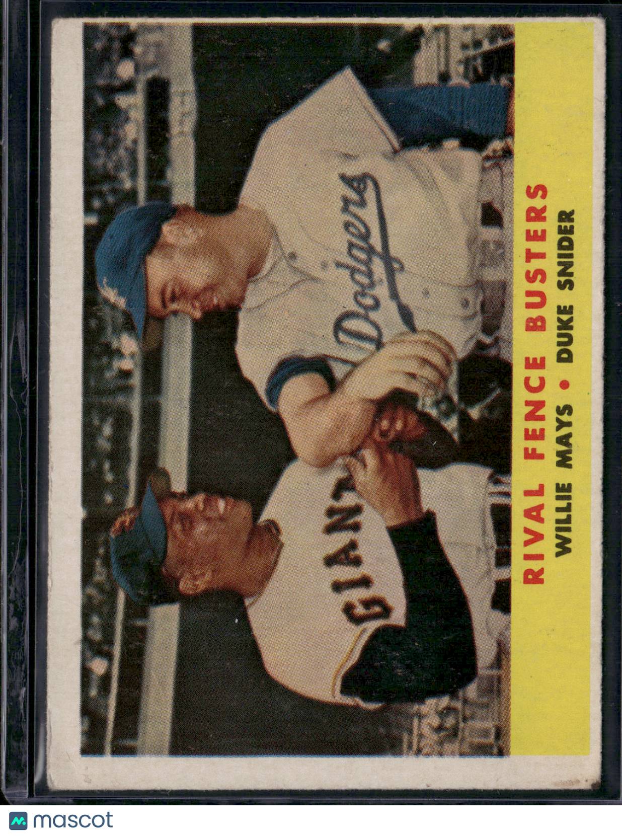 1958 Topps WILLIE MAYS / DUKE SNIDER #436 Rival Fence Busters