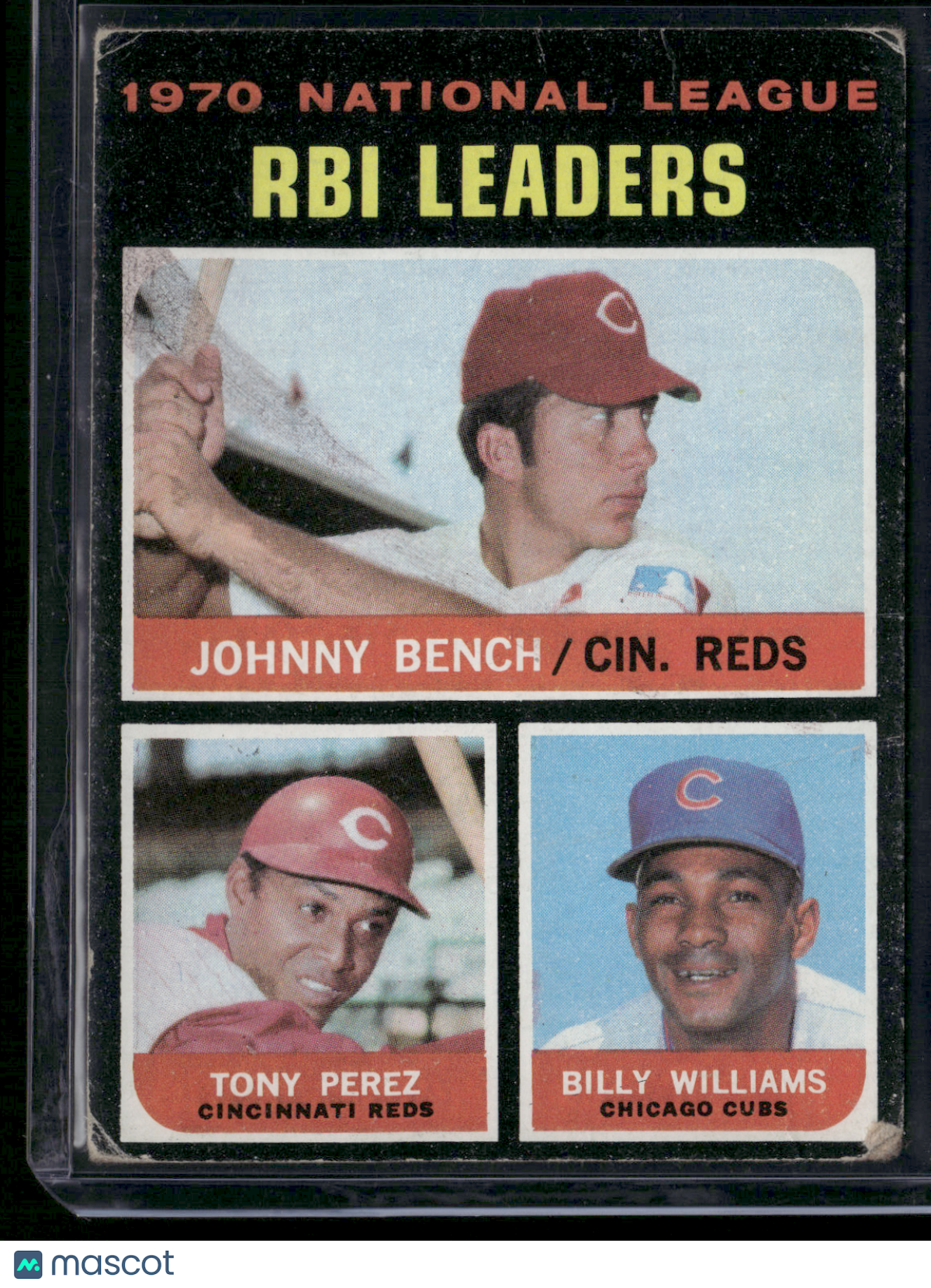 1971 Topps JOHNNY BENCH/PEREZ/WILLIAMS #64 '70 NL RBI Leaders (G - Wrinkles)