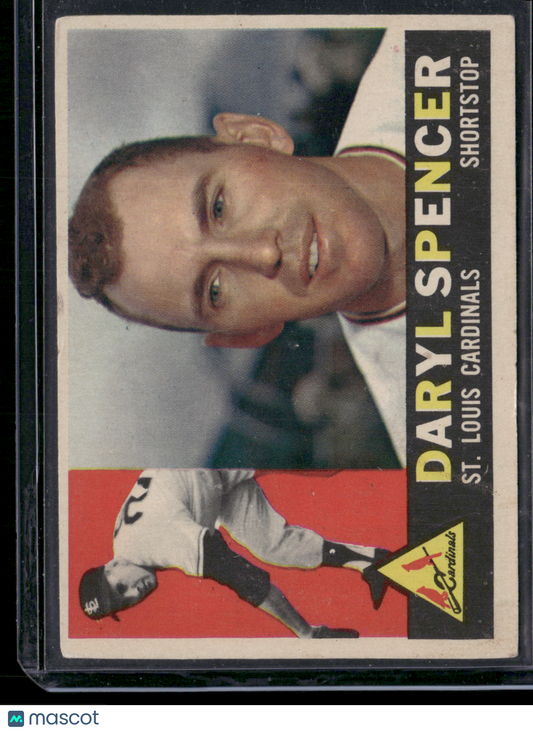 1960 Topps DARYL SPENCER #368 Surface Dimple Stain (Good)
