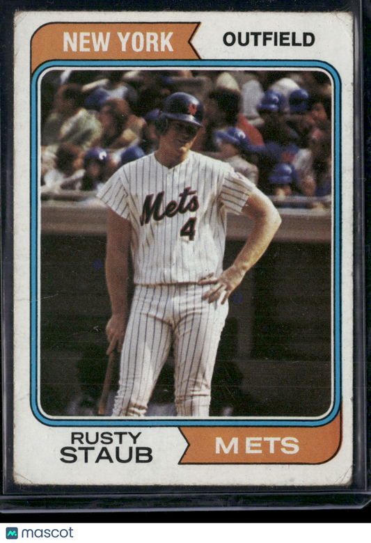 1974 Topps RUSTY STAUB #629 Stain on Back Light Wrinkles (VG)