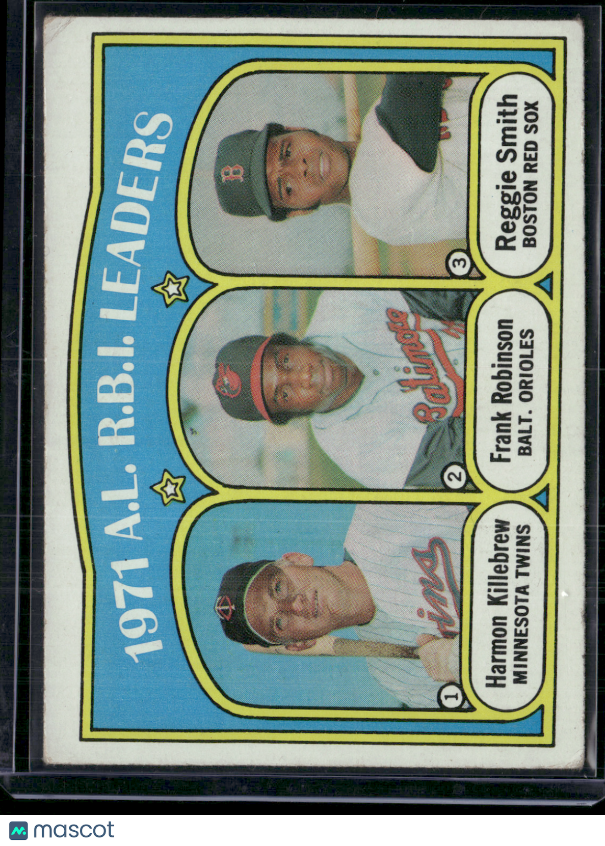 1972 Topps FRANK ROBINSON/HARMON KILLEBREW/SMITH #88 1971 AL RBI Leaders (VG/EX)