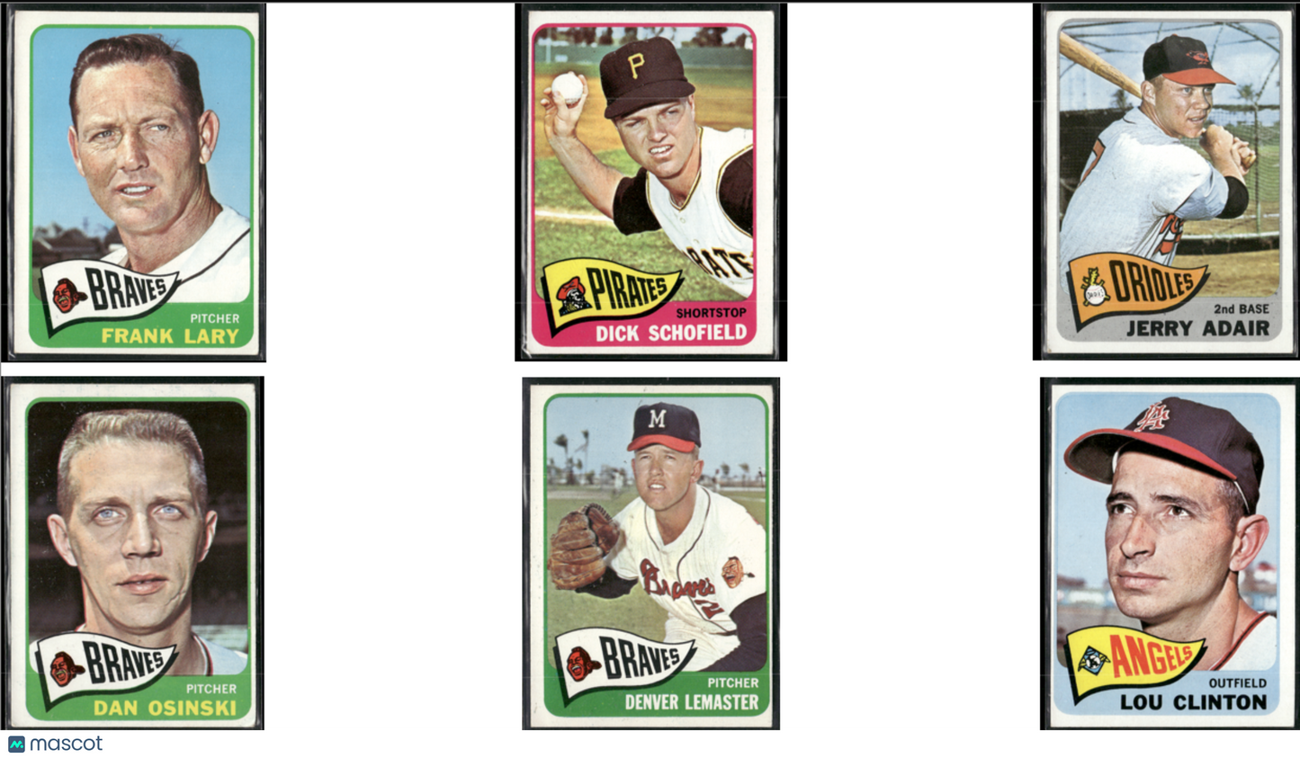 1965 Topps 10 CARDLOT - Frank Lary Included (VG)
