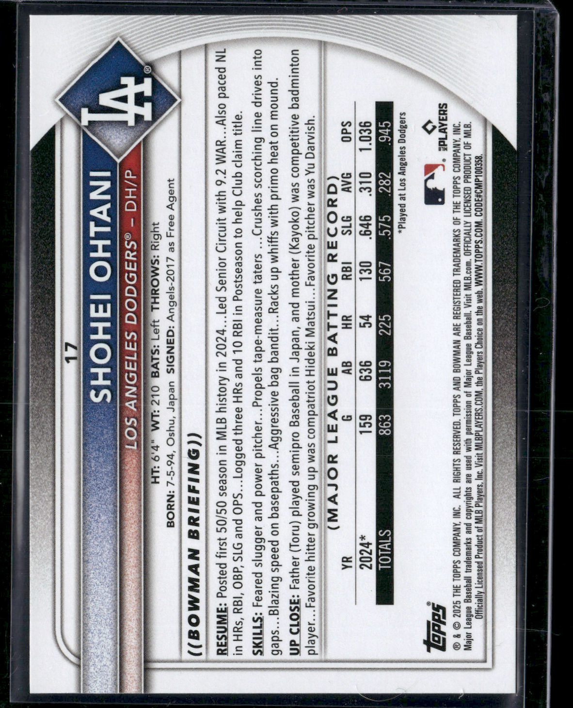2025 Bowman SHOHEI OHTANI #17