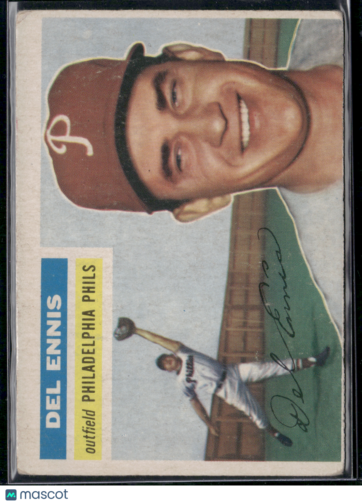 1956 Topps DEL ENNIS #220 Light Wrinkling