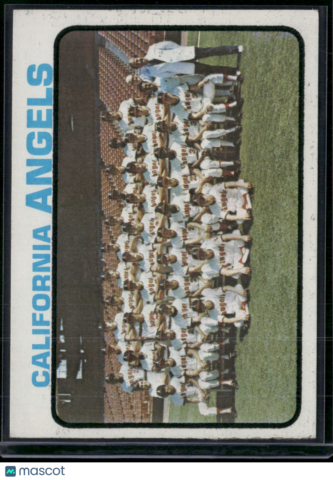 1973 Topps CALIFORNIA ANGELS #243 Print Snow Rough Edge Cut (EX)