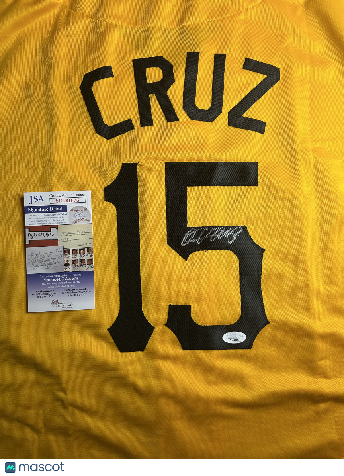 ONEIL CRUZ Autographed Pittsburgh Pirates Jersey -CUSTOM Jersey - JSA Certified