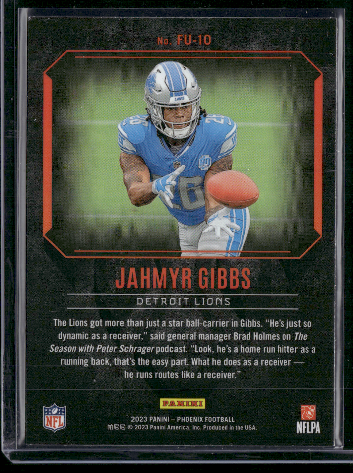 2023 Phoenix Football JAHMYR GIBBS #FU-10 Fired Up Rookie RC