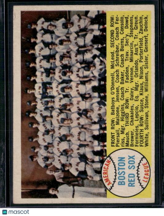 1958 Topps BOSTON RED SOX #312