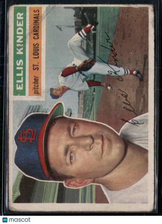 1956 Topps ELLIS KINDER #336 Writing on Front