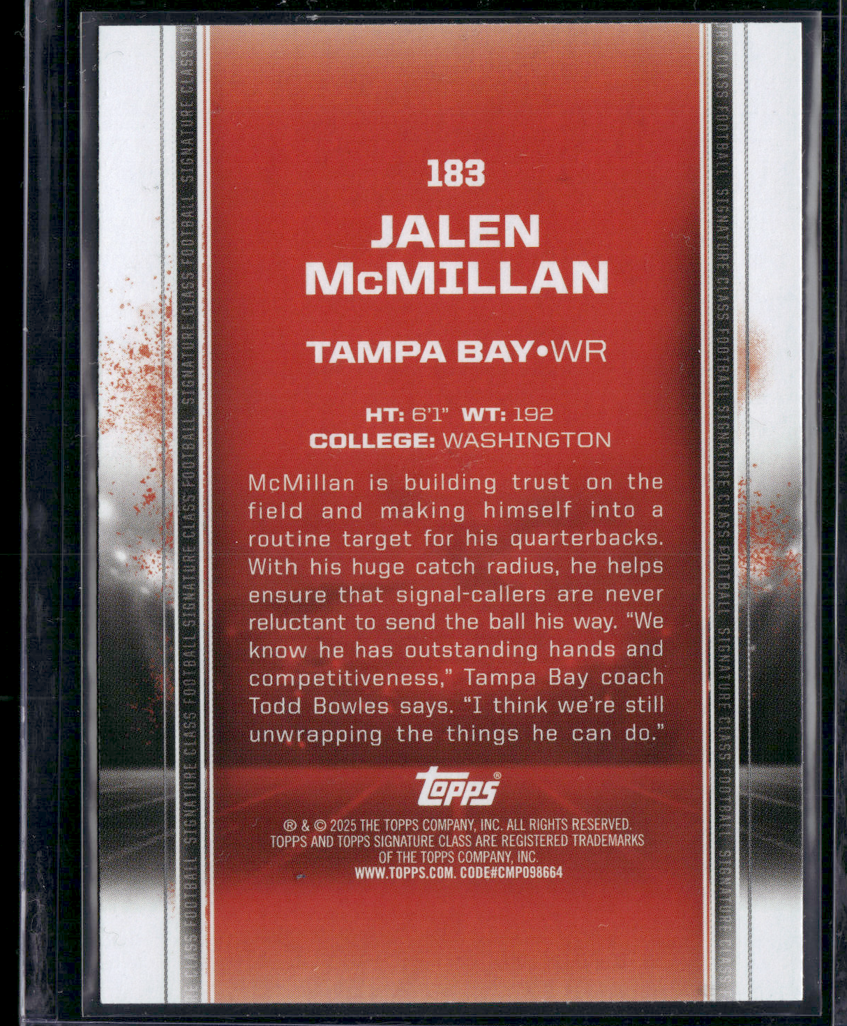 2024 Topps Signature Class JALEN MCMILLAN #183 Rookie Card RC