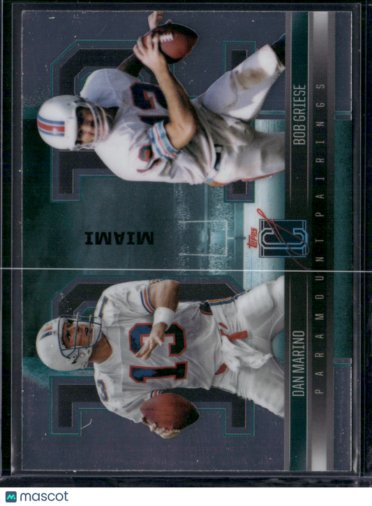 2024 Topps Signature Class DAN MARINO/BOB GRIESE #PP-11 PARAMOUNT PAIRINGS