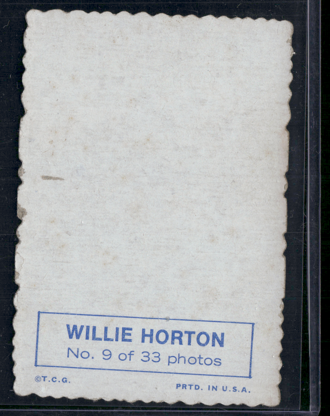 1969 Deckle WILLIE HORTON #9 Light Scratches Toning (VG)