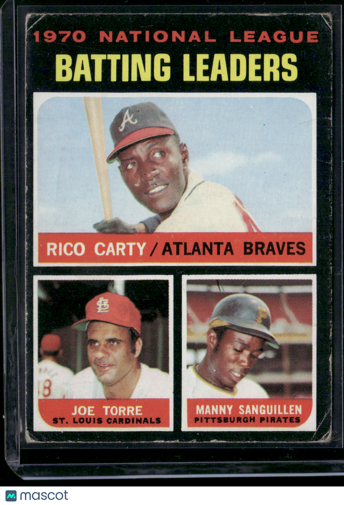 1971 Topps CARTY/TORRE/SANGUILLEN #62 70 NL Batting Leaders(Good-Light Wrinkles)