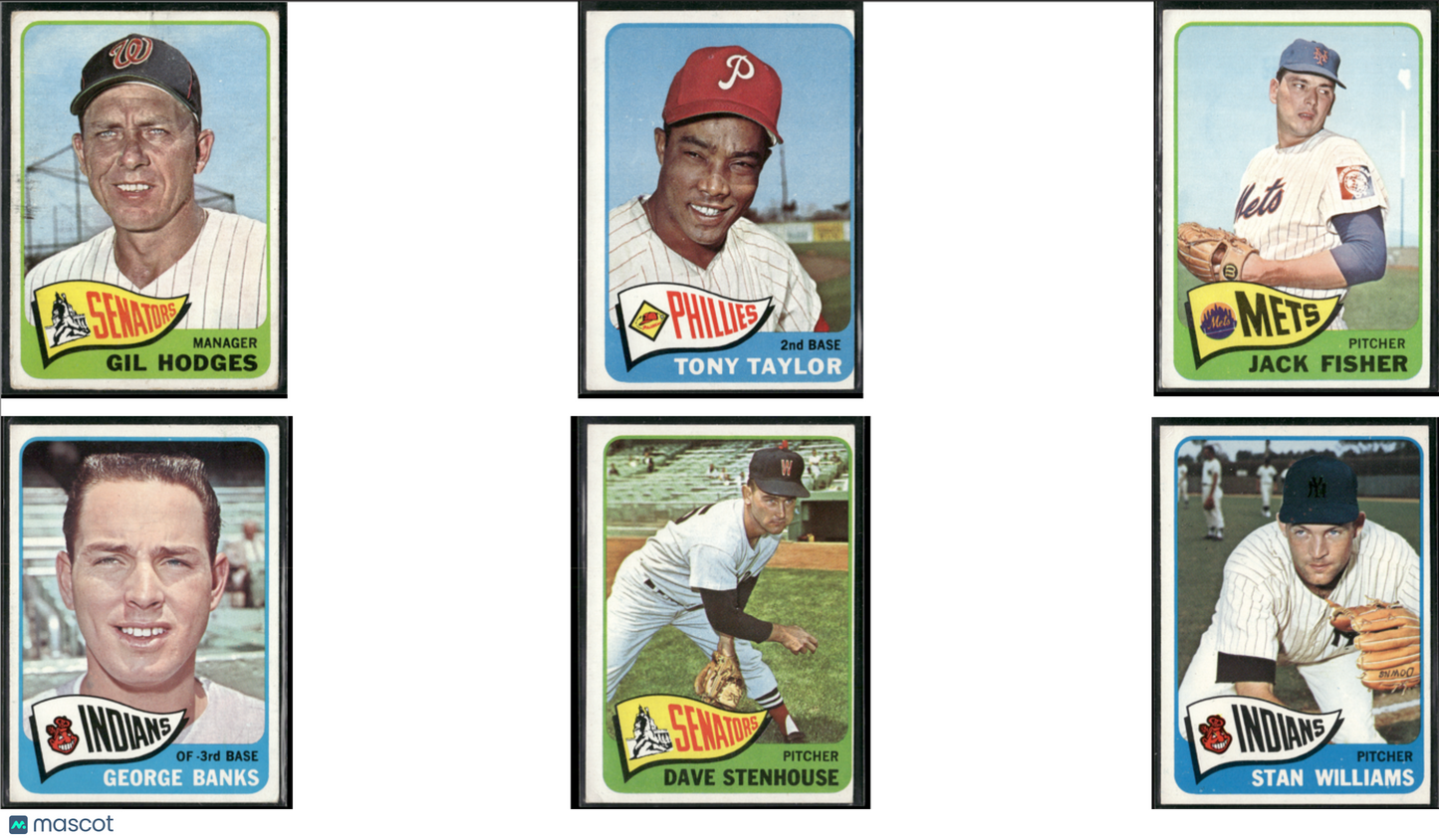 1965 Topps 10 CARDLOT- Gil Hodges Included (VG)