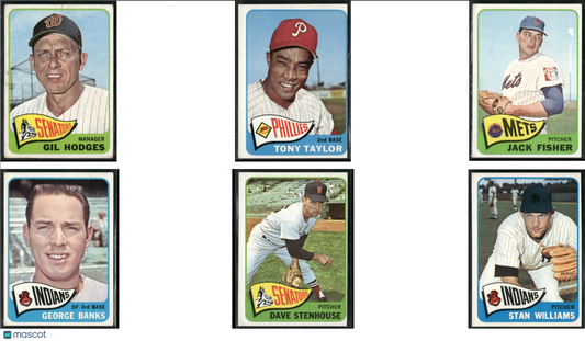 1965 Topps 10 CARDLOT- Gil Hodges Included (VG)
