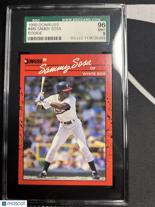1990 Donruss SAMMY SOSA #489 SGC 9 - Rookie RC